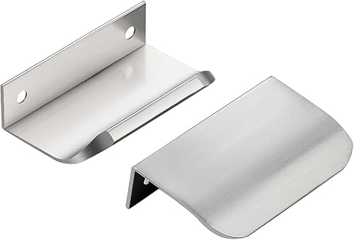 Miniatura 10 de Paquete de 10 manijas negras para gabinete, manijas de gabinete de 5.906 in5.9 pulgadas, tiradores de borde de dedo, tiradores de gabinete para