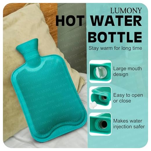 LUMONY® Hot Water Bag (2 litre) Non Electric Rubber Heating Bottle, Heat Pouch, Heat Bag for Body Pain relief, Cramps, Hot and Cold Therapies.