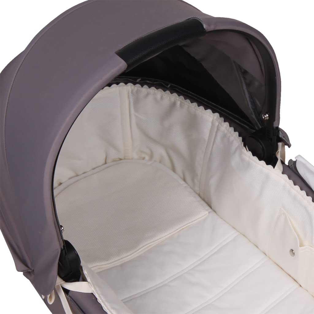 Funda Capazo para Cybex Priam/E-Priam Carry Cot Pique Crudo. (100% Algodón) -Paredes Acolchadas
