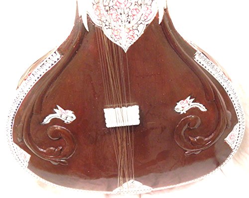 Sitar indien Maharaja Ravi Shankar – moitié décoré avec boîte en fibre - Les Beatles, Paul McCartney, John Lennon, RIngo Starr, George Harrison Sitar indien Maharaja Ravi Shankar – moitié décoré avec boîte en fibre – Image 3