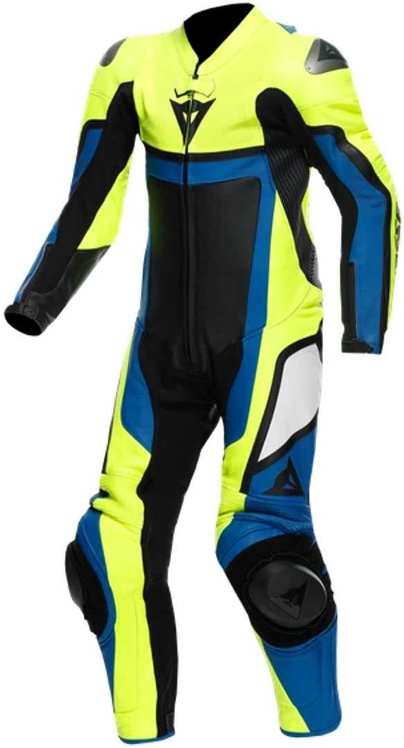 DAINESE Gen-Z Abito in pelle perforata monopezza per bambini, giallo/blu, 164