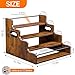 YQBRAO 4-Tier Liquor Bottle Display Shelf, Coffee Syrup Rack Organizer, Water Bottle Organizer, Mini Bar Cabinet, Rustic Bar Shelves for Liquor Whiskey, Spirits
