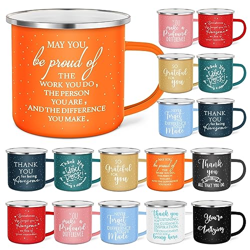Wesiti UTE-WESITI-1051 20 Pcs Thank You Gifts Mugs 12 Oz Enamel Thank You Mug Coffee Mugs thumb #6