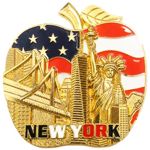 Imán metálico decorativo Apple de Nueva York