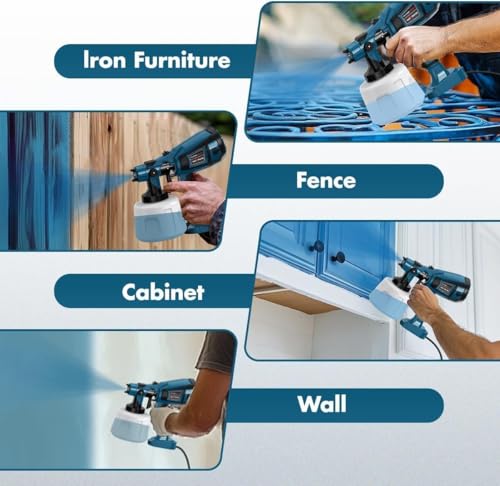 Paint Sprayer 1000W High Power Electric Spray Paint Gun with Adjustable Spray Width Knob,1400ML Container,4 Nozzles & 3 Patterns,Easy to Clean for Furniture Cabinets House Painting by MirrorZone - Image 6