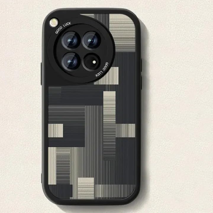 Image of MILLION CASES Back Cover Case for OnePlus 12R Soft TPU Shockproof Protective Classic Pattern Leather Case(Black)