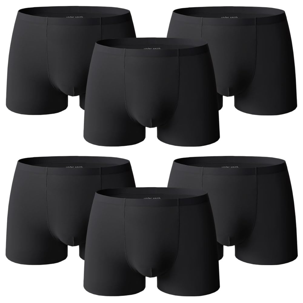 UNDERSMITHMen's Silky Underwear Seamless Comfortable Boxer Briefs for Men Multipack (6-pack)
