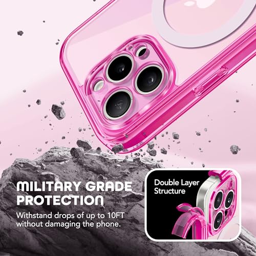 TIESZEN for iPhone 15 Pro Max Case, Compatible with MagSafe,Built-in Privacy Screen Protector and Camera Protection, Anti Spy Full Body Dustproof Shockproof Hard Phone Case 6.7",Bright Pink by TIESZEN - Used condition - Image 7