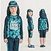 JELEUON Boys 3 Pcs Rash Guard Swimsuits Swim Shirts Quick Dry Swim Trunks and Swim Shirt Hat Bathing Suits Green