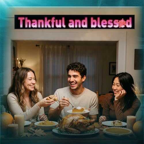 Large Programmable LED Sign, P10 Resolution Indoor Windows LED Signs, Bluetooth APP, for Business Bars Gaming Rooms Restaurants Festivals Cars (77"x 8") — view 4