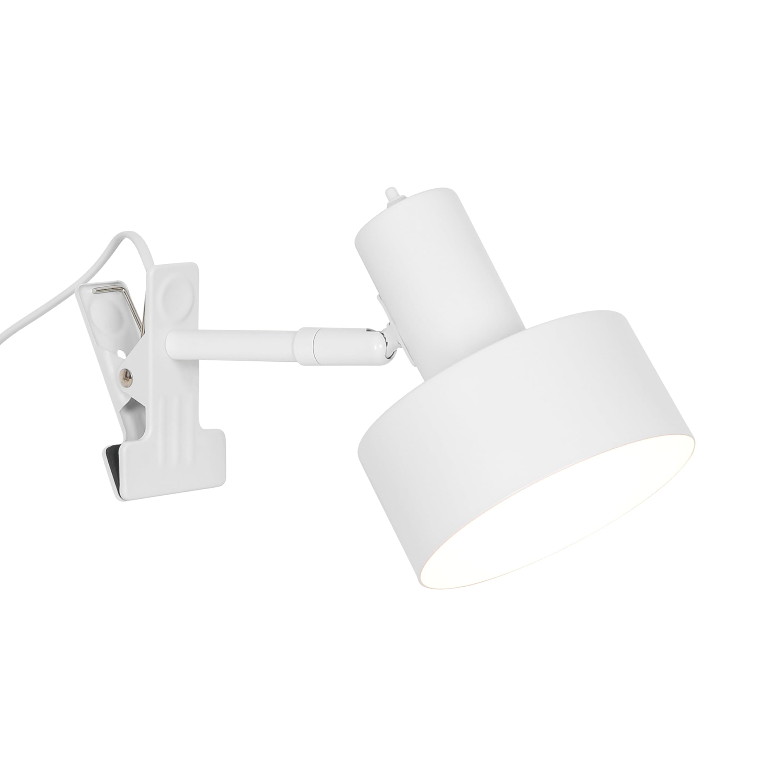 Nordlux Matis Klemmleuchte – Weiß, flexibler Lampenkopf, E27-Sockel, 150 cm Kabel, IP20 – Ideal für Schreibtisch, Nachttisch oder Leselampe
