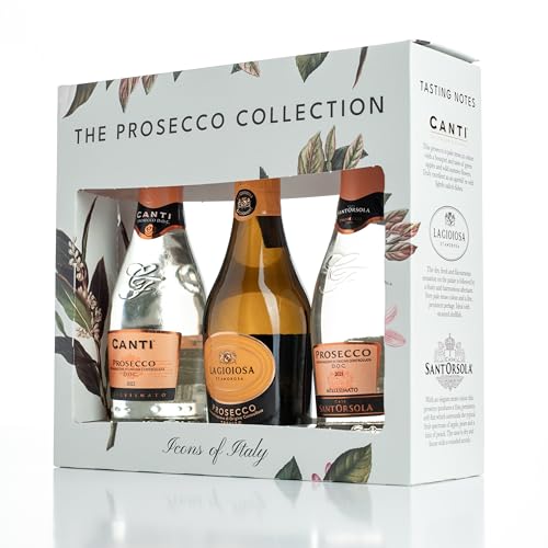 The Prosecco Collection Die Prosecco-Kollektion – eine Geschenkbox mit Canti, Valdo & Sant’Orsola – 3 x 20 cl Flaschen
