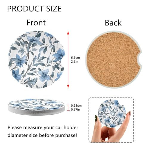 Burbuja Portavasos para Carro Azul Floral 2 Piezas miniatura 3