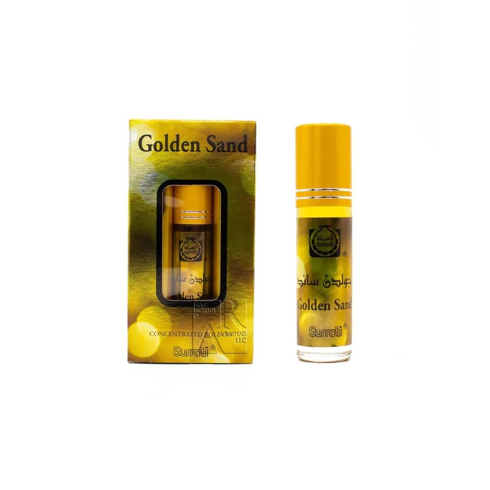Golden Sand 6ml Roll-On Perfume Oil – Pack of 6 | Sweet Vanilla Amber Scent | Alcohol-Free Attar for Women & Men | Long Lasting & Travel Friendly