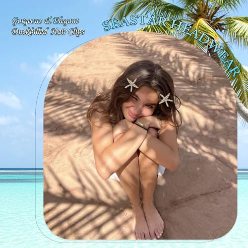 Pinzas para el cabello con forma de estrella de mar doradas, pack de 2 miniatura 2