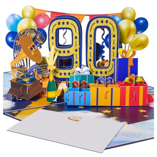 Magic Ants Tarjeta de felicitación 3D de 90 años de aniversario de 90 años