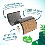 Petlinks Dream Curl Carpet Cat Scratcher, Dual-Surface Cat Scratching Post, Lounge & Hide Scratchers for Cats & Kittens, Gray, Furniture Protector, One Size Fits All Cats - Image 2