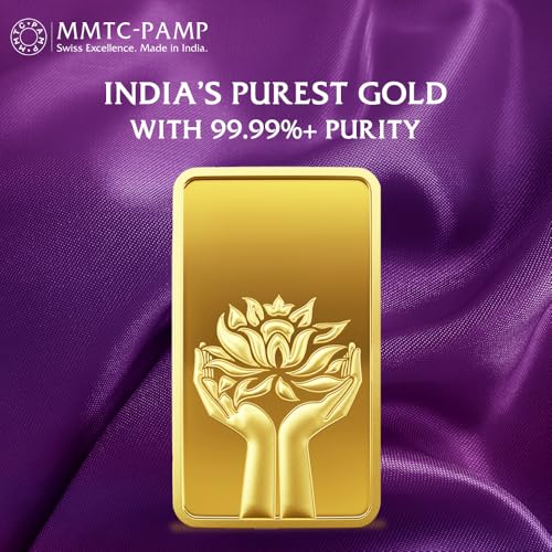 MMTC-PAMP-Lotus-24K-9999-1-gm-Yellow-Gold-Bar