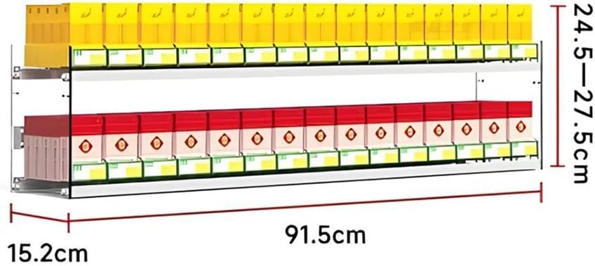 Zfmnoyev Cigarettes Organiser Holder, Acrylic Wall Mounted Display Cabinet, Rectangular Cigarette Case Holder, Automatic Cigarette Pusher, for Store Retail (Color : Clear, Size : 91.5x15.2x27.5cm)