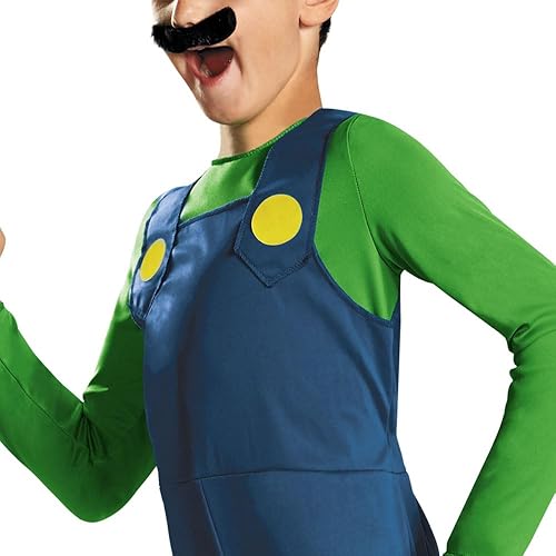 Miniatura 3 de Disfraz de Luigi de Nintendo Super Mario Brothers disfraz clásicos para niños S4-6 Un solo color