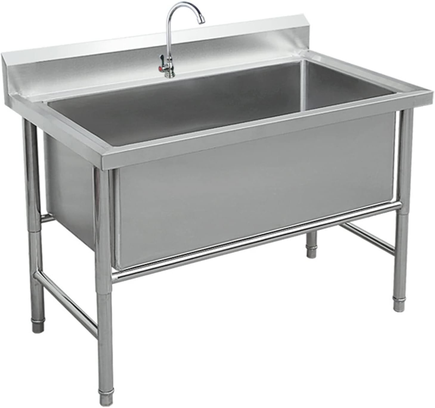 WIQUYBML Freestanding Stainless Steel Sink, Utility Sink,1 Compartment Commercial Kitchen Sink,kitchen Sink Industrial Sink,commercial