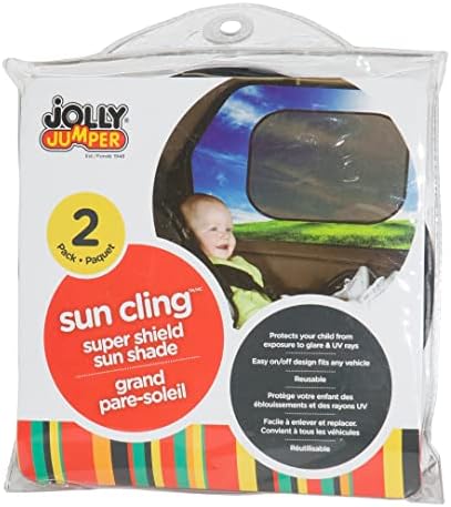 Jolly Jumper Sun Cling - 2-Pack Non-Adhesive Car Window Sun Shades for Baby - Mesh Shade for Side Windows - Reusable Protection for Travel - 3
