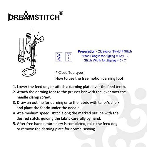 Pie Zurcidor para Máquina de Coser Low Shank DREAMSTITCH miniatura 2