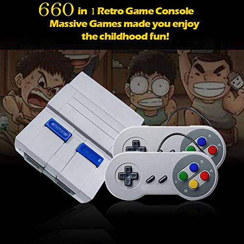 Retro Game Console,Classic Video Game Console AV Output Mini NES Console 660 in 1 Built-in Plug and Play Video Games with 2 Controllers Handheld Games for Kids & Adults - Thumbnail 4