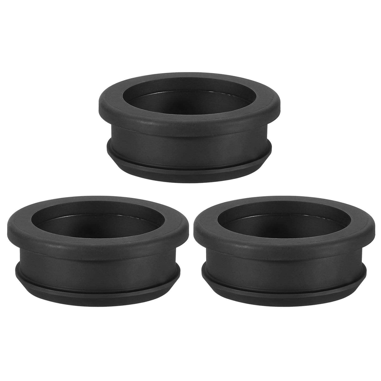 PATIKIL 40.6mm / 1-5/8 Inch Drill Hole,1-3/8 Inch ID Rubber Grommets, 3Pcs Top Hat Grommet for Wiring Eyelet Ring Gasket Automotive Firewall Cable Hole Plugs Wires Protection, Black