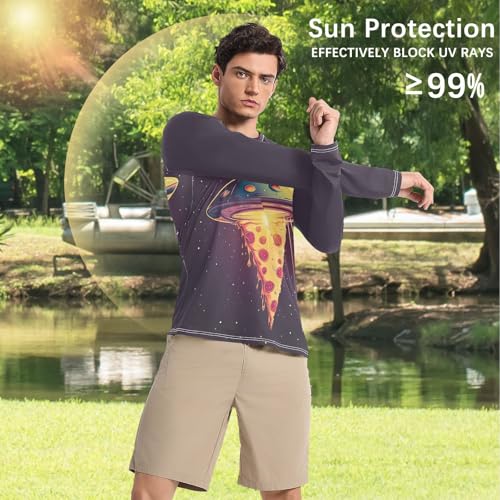Bolaz Mens UV Protection Shirts Rash Guard Long Sleeve UPF 50+ UFO 3 Quick Dry S4