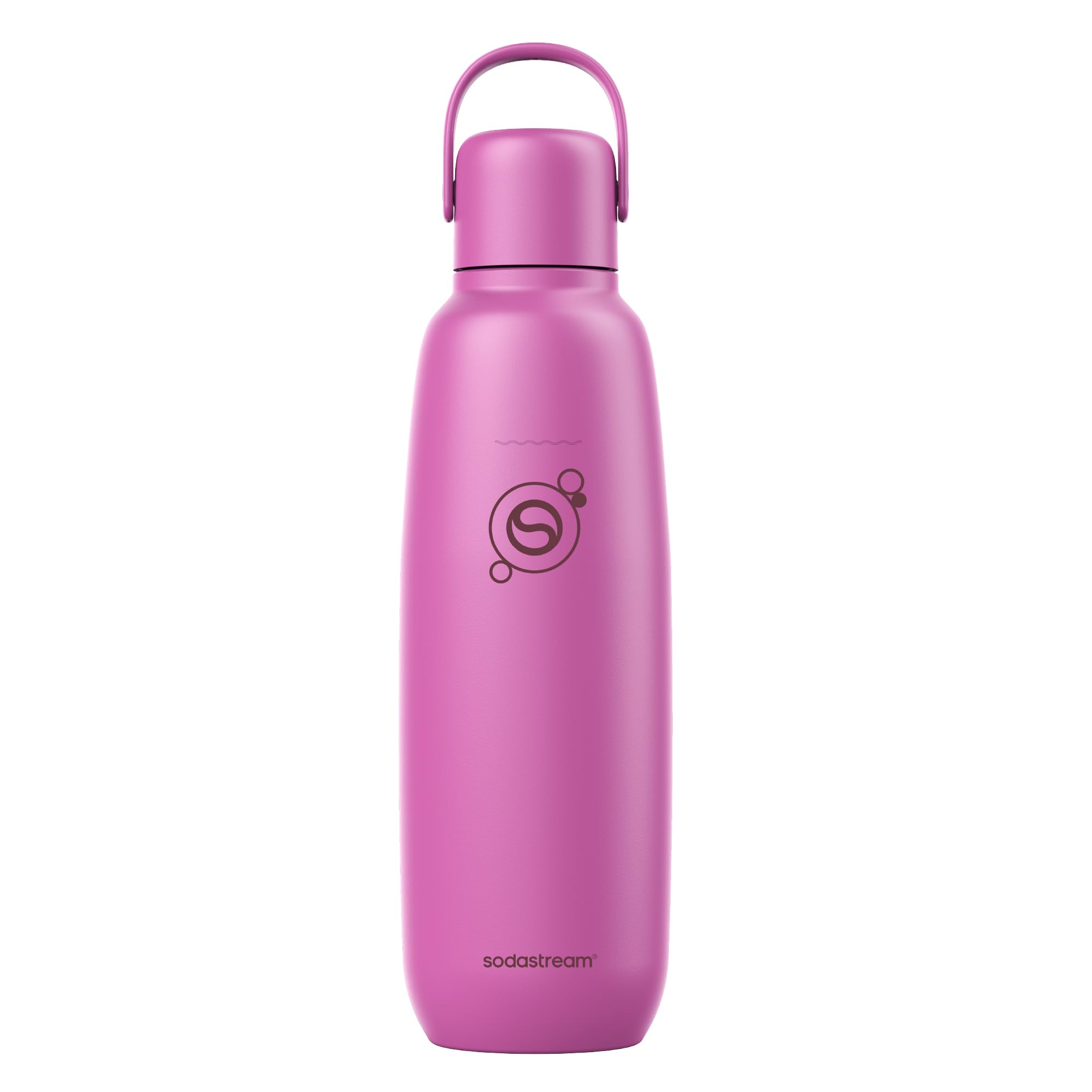 SodaStream Fizz & Go Cool, Stainless Steel Carbonated Water Bottle 0.9L, Insulated Metal Bottle for Sparkling Water, Compatible with TERRA, ART, ENSO & More in Guava Pink