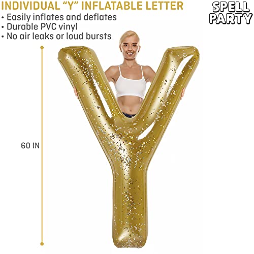 Xl Pool Party Decorations Inflatable Pool Float Single Letter By Spell Party – Large 60” Gold Alphabet Letter (Y) Balloon Indoor Outdoor Decor For Beach Party And Backdrop Banner #TOP2