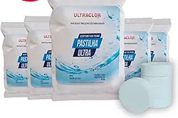 Pastilha De Cloro Piscina Kit Com 5un 200g Ultraclor Multiação