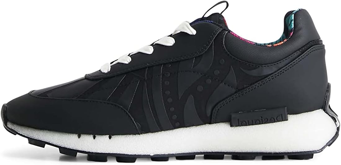 Desigual Women's Shoes 4 Woman Fabric Sneakers Low, Black, 7
