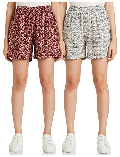 Image of Amazon Brand - Symbol Women Rayon Regular Fit Lounge Shorts (Available in Plus Sizes)
