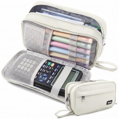 Image of Pencil Case Big Capacity Pen Pouch Large Storage Holder Marker Pen Bag Durable 3 Compartment School Office Desk Organizer Portable Cute Zipper Stationery for Kids Teen Student Boys Girls Adults