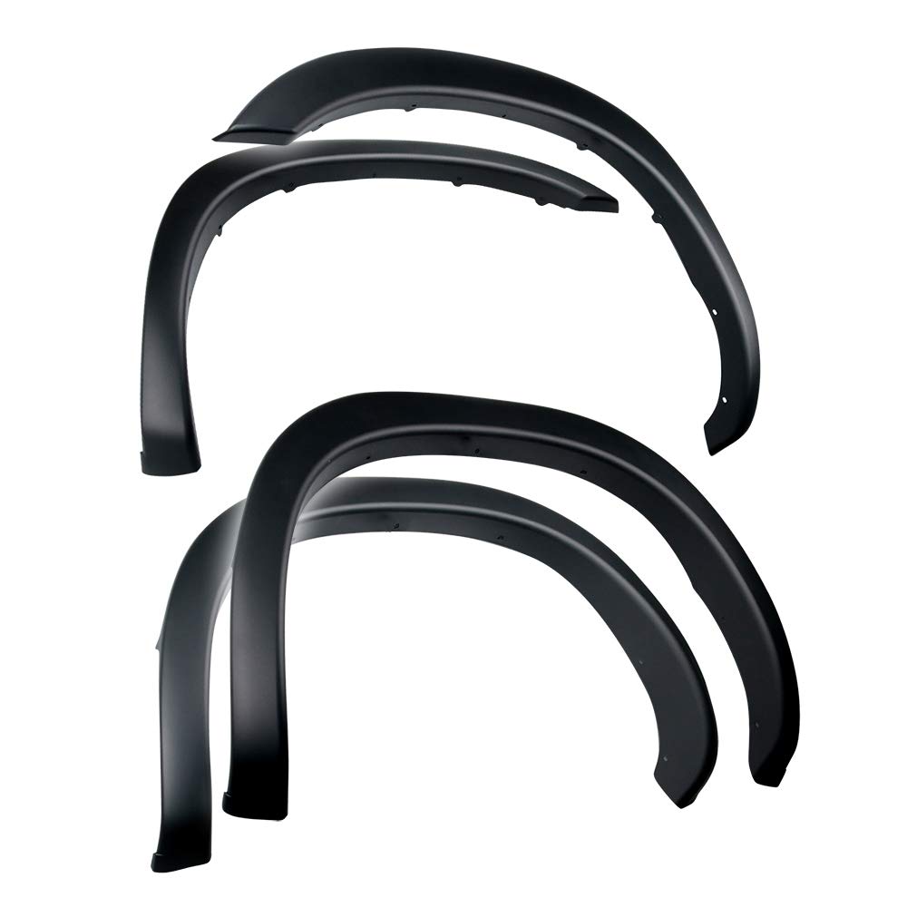 Tyger Auto TG-FF6D4208 For 2002-2008 Dodge Ram 1500; 2003-2009 Ram 2500 3500 (ONLY Fit 8' Truck Bed) | Paintable Fine-Textured Matte Black Factory Style Fender Flare Set, 4 Piece