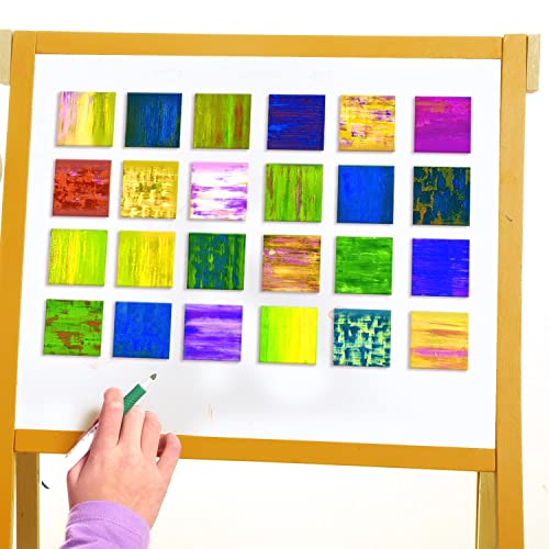 Aureuo Mini Magnetic Canvas Panel 4X4 Inch / 24 Pack - Small Square Canvas Board For Kids, Ideal For Painting, Craft & Decor #TOP4