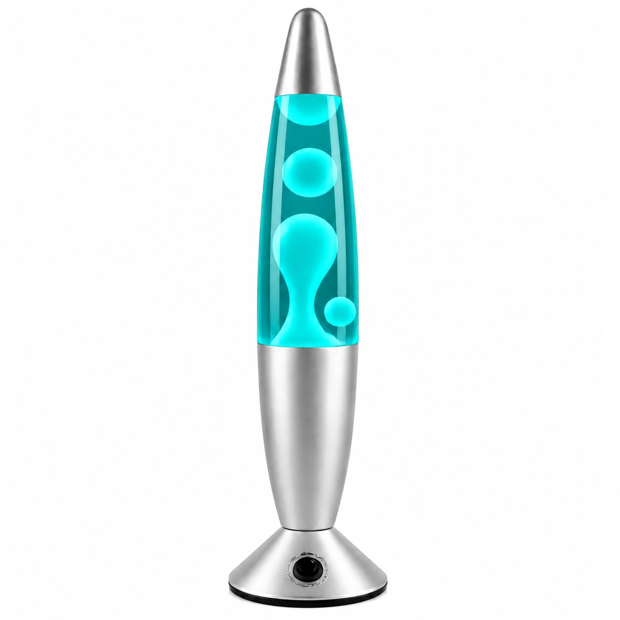 CELLUSTOP Lampa lawowa z woskiem w kształcie rakiety, lampka nocna lampa lawowa, magma płynny ruch, 2 żarówki w zestawie, włącznik, 20 W, 34 cm, szkło i aluminium, czerwona
