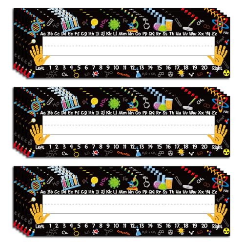 60Pcs Science Student Name Plates for Classroom, Multipurpose Classroom Desk Name Tags Science Lab Student Nameplates for Back to School Kindergarten Preschool 1st 2nd 3rd Grade Teaching Supplies