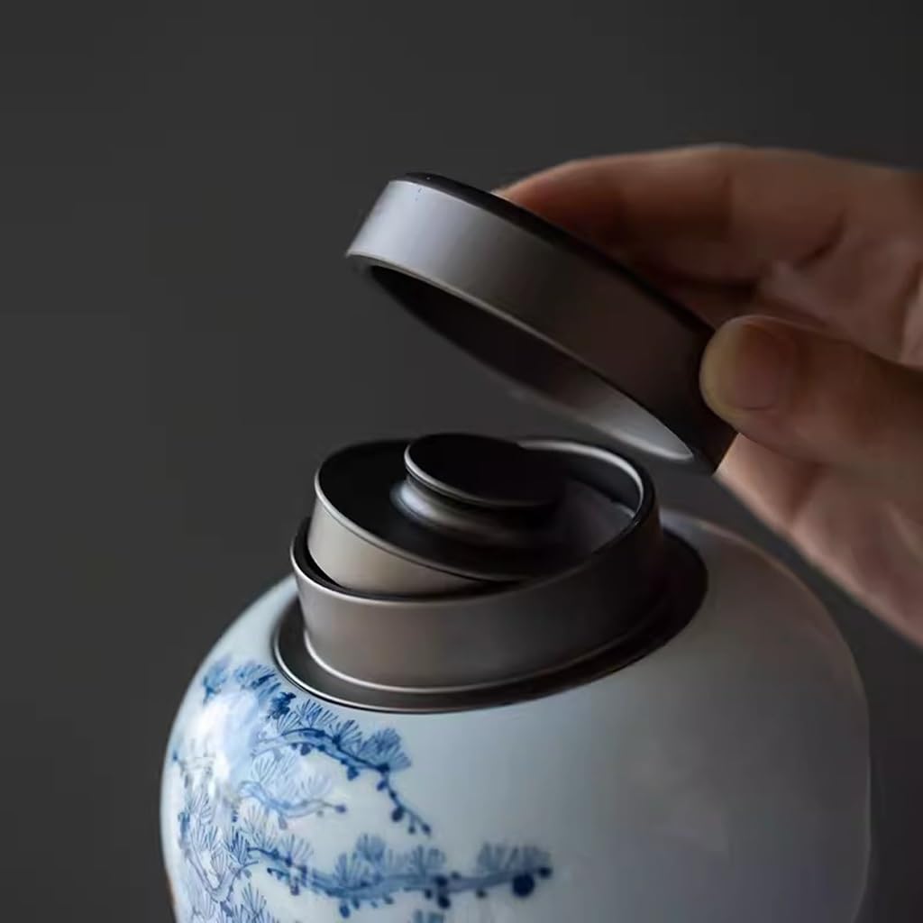 Organizer na torebki na herbatę Pojemnik do przechowywania herbaty Ręcznie malowane duże puszki na herbatę, domowe białe porcelanowe puszki do przechowywania herbaty, ceramiczne puszki na herbatę i m