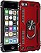Produktbild ULAK iPod Touch 7 Hülle, iPod Touch 5/6 [Militärqualität] Dual Layer Schutzhülle mit Standfunktion und 2 Displayschutz, TPU Stoßfest Case Cover für Apple iPod Touch 5./6./7. Generation - Rot
