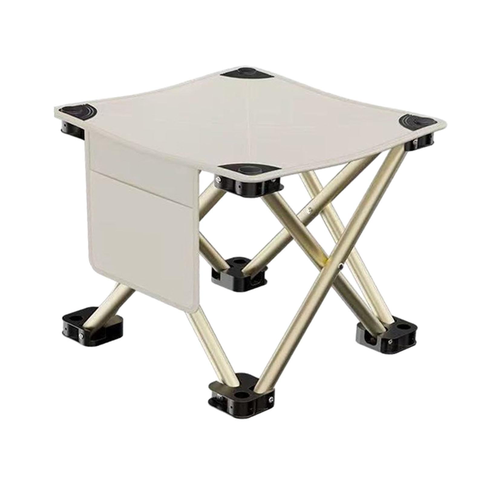 kowaku Folding Camping Stool Footrest Compact Sturdy Lightweight Portable Mini Foldable Chair for Beach BBQ Walking Picnic Gardening, White, 33cmx33cmx32cm