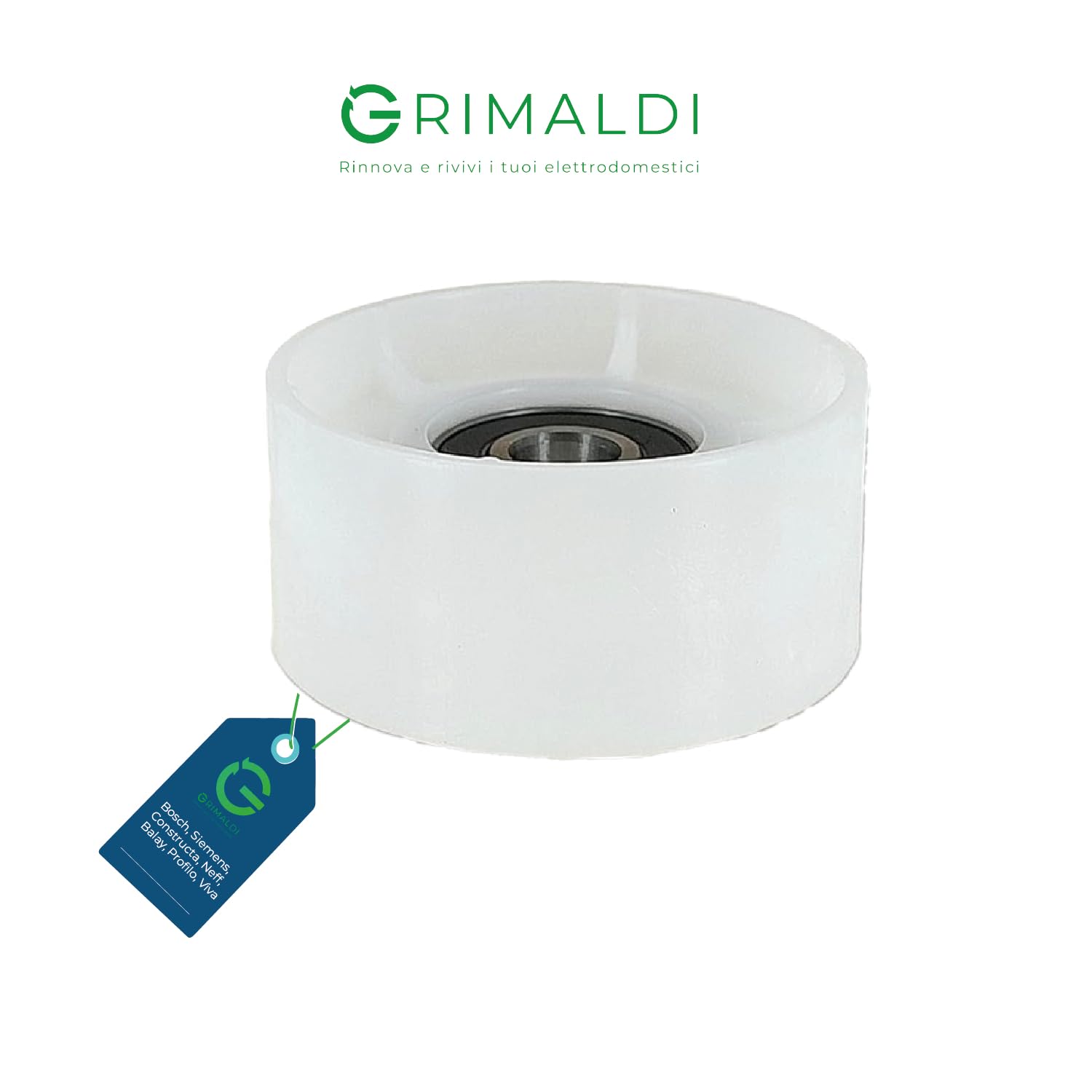 G GRIMALDI Puleggia Tendicinghia per Asciugatrice - Compatibile con Bosch, Siemens, Constructa, Neff, Balay, Profilo, Viva - Codice 00632045 (1)