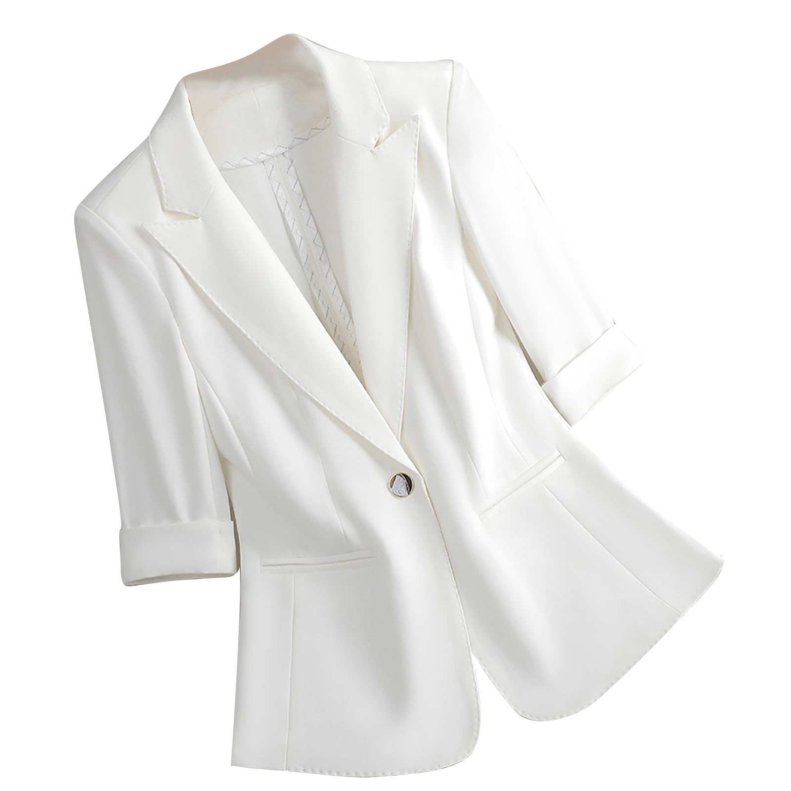 Veste Blazer Femme Manche Courte - Veste d'affaires - Cardigan habillé à Manches réglables - Casual Veste avec Poches Grandes Tailles Manches Longues Populaire Nouveau Coupe Ajustée