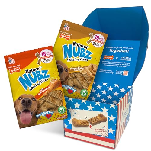 Image of Nylabone Nubz Dog Treats Red, White, & Blue Gift Box, 36 Count