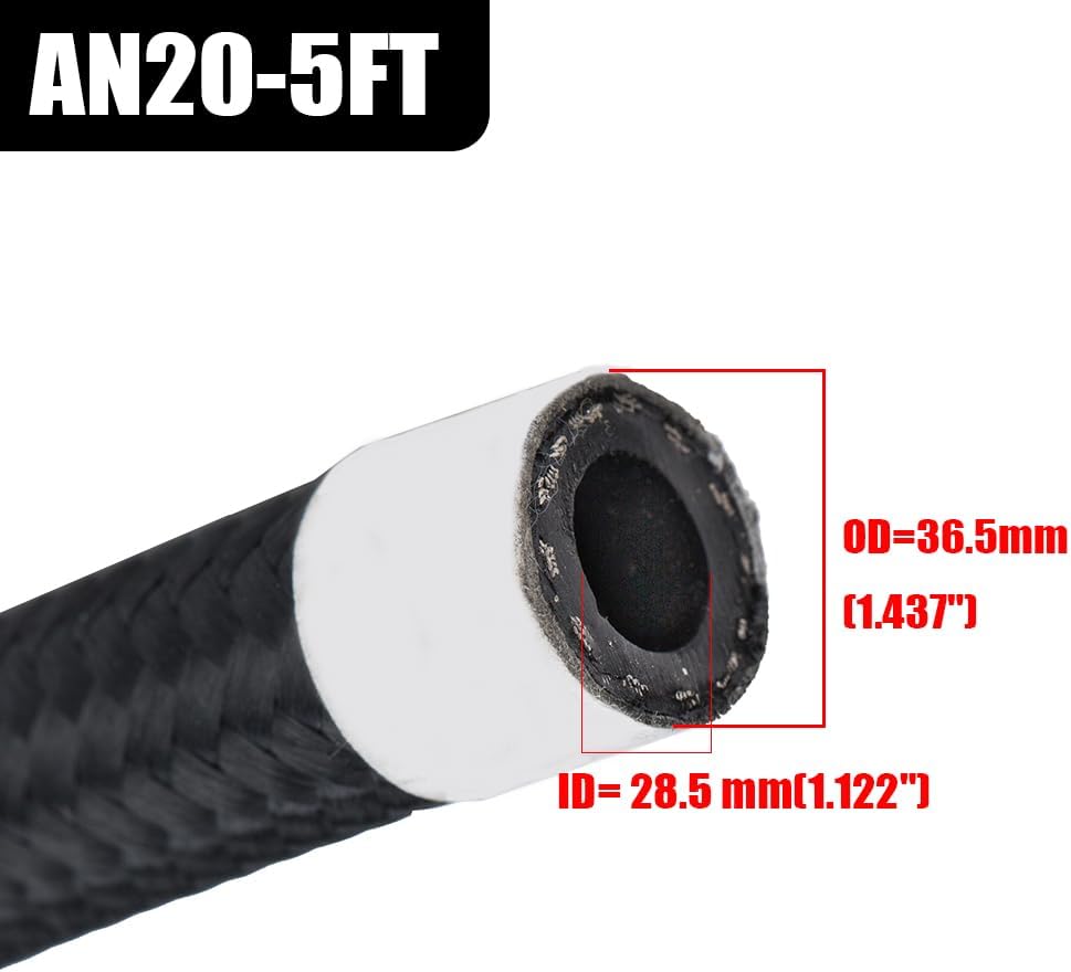 Autofit 20AN line -20AN braided hose +Elbow 90 degree AN fittings, 45 degree, straight adapter hose end kit,5 feet