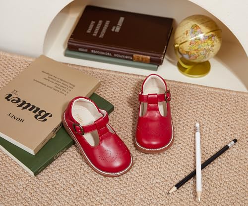 Image of PHIRAMIN Toddler Girl Mary Jane Student Oxford Shoes-Little Girl School Uniform Shoes for Wedding Party