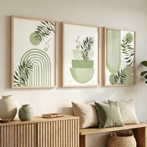 Image of kotart Elegant Painting Boho Wall Art Home Decoration Paintings With Frame For Living Room Bed Room Hotel Wall Decor Digital Reprint Set of 3