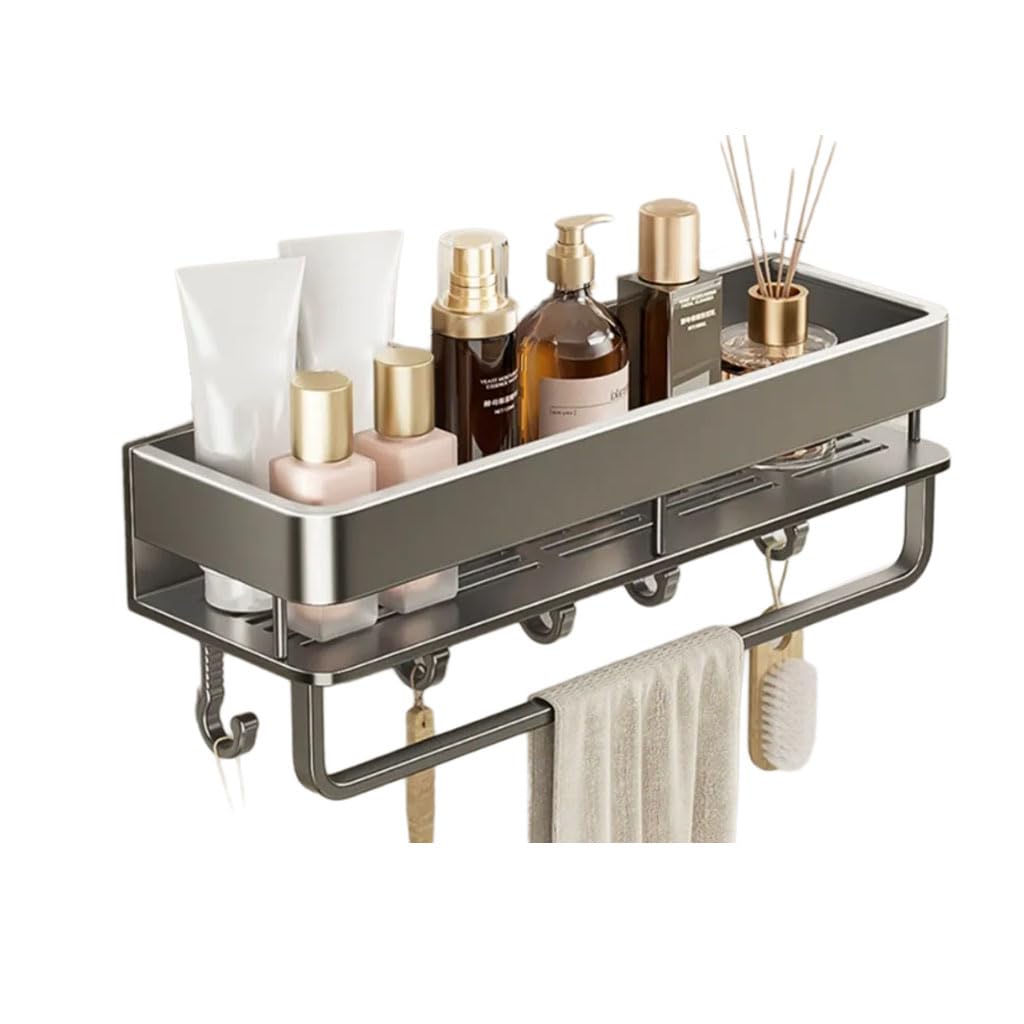 Estante de Ducha sin perforar para Pared del baño, toallero con Gancho, Estante de Ducha de Metal para Gel de Ducha, cosméticos, Accesorios de baño,C,50cm